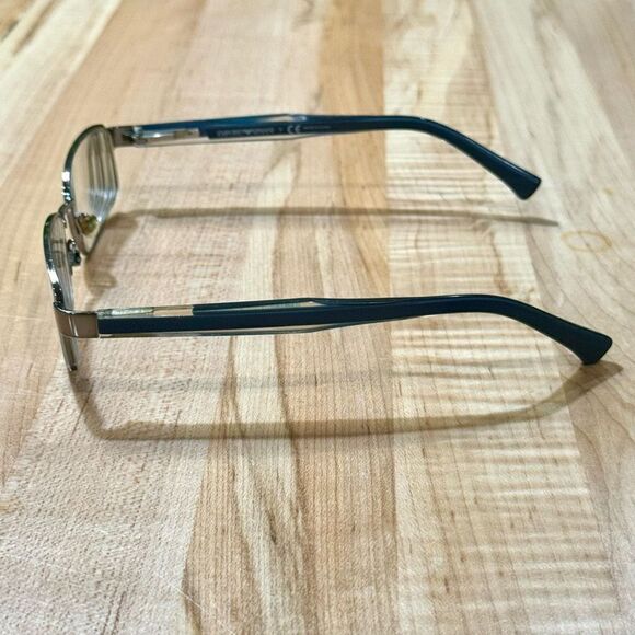 Emporio Armani Silver metal Frame Eyeglasses. Charcoal arms. - Picture 2 of 9